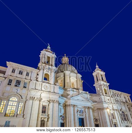 Sant'Agnese in Agone church on the Piazza Navona, Rome, Italy