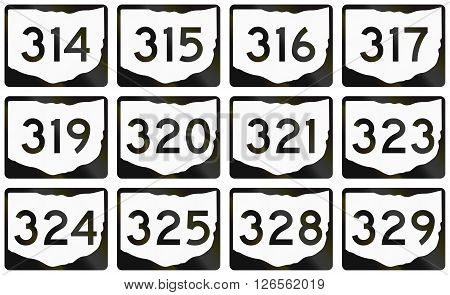 Collection Of Ohio Route Shields Used In The United States