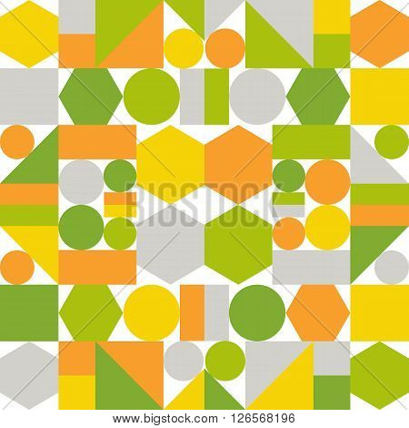 Colorful pattern of geometric shapes. Vector seamless background. Geometric figure seamless pattern.