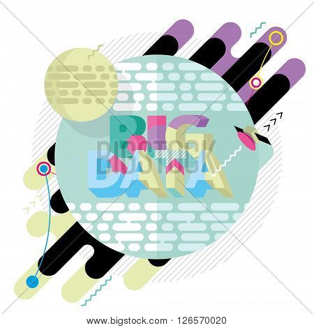 Abstract colored modern geometric background. big data