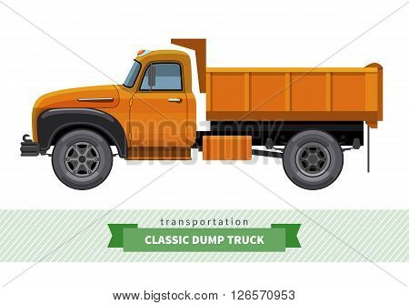 Classic Dump Truck Side View