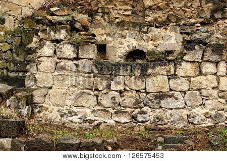 Sacred place at ancient monastery Tatev in the mountains of Armenia. Was founded in year 906. 