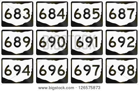 Collection Of Ohio Route Shields Used In The United States