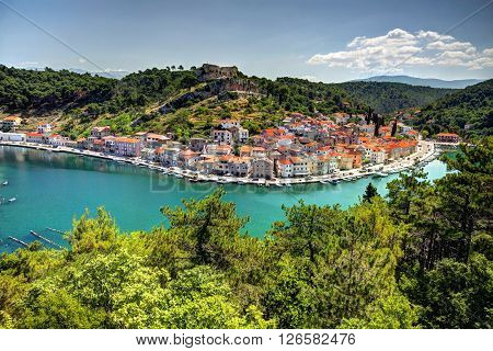 Bay of Croatian city of Starigrad seen from the top