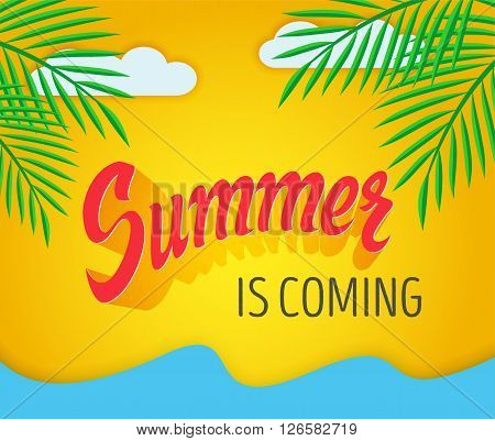 Vector handwritten lettering for poster or banner - Summer is coming