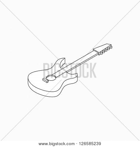 Bass guitar icon in isometric 3d style isolated on white background