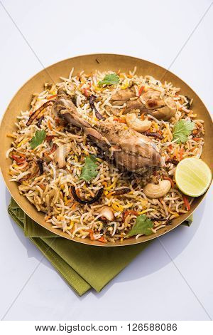 chicken biryani with leg piece, a favourite non veg dish in india