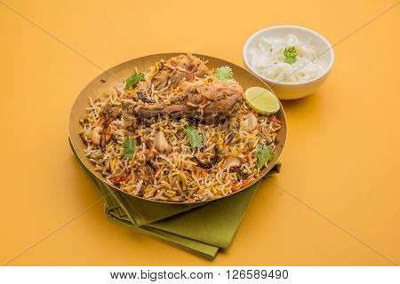 chicken biryani with leg piece, a favourite non veg dish in india