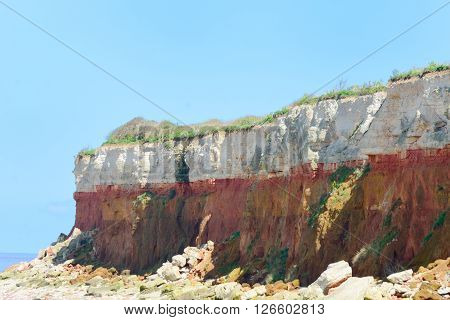 Limestone Cliffs by coast  at Hunstanton norfolk uk
