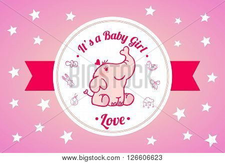 Cute Baby Shower Invitation Card Design Template