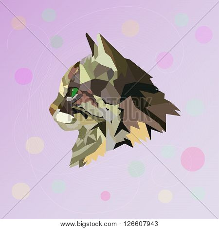 Abstract polygonal cat. Vector illustration. Polygonal image.