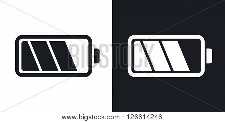 Battery icon stock vector. Two-tone version on black and white background