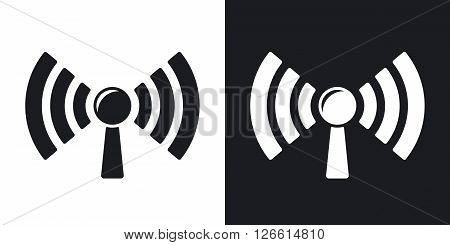 Broadcasting vector icon. Two-tone version on black and white background