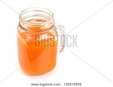 Healthy food: pumpkin juice, apple, orange, multifruit. Studio Photo