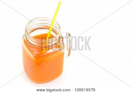 Healthy food: pumpkin juice, apple, orange, multifruit. Studio Photo