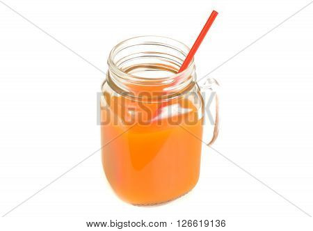 Healthy food: pumpkin juice, apple, orange, multifruit. Studio Photo