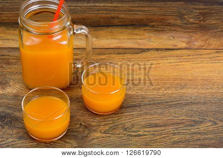 Healthy food: pumpkin juice, apple, orange, multifruit. Studio Photo