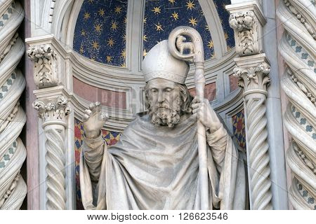 FLORENCE, ITALY - JUNE 05: Saint Zenobius of Florence, Portal of Cattedrale di Santa Maria del Fiore (Cathedral of Saint Mary of the Flower), Florence, Italy on June 05, 2015