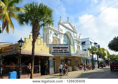 KEY WEST, FL, USA - JAN 1, 2015: Historic Strand Theater on Duval Street in Key West, Florida, USA. Now it's used as a Walgreens Pharmacy.