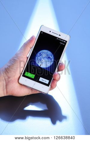 Kuala Lumpur,Malaysia -April 18 2016, wechat log i page on the smart phone