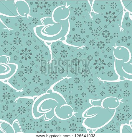 Vector seamless floral pattern and cute tseplyata Sports