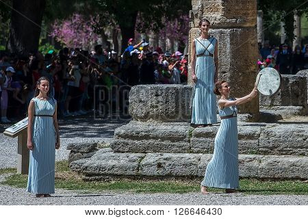Last Rehersal Of The The Lighting Ceremony Of The Flame For The Games “rio 2016” And The Tor
