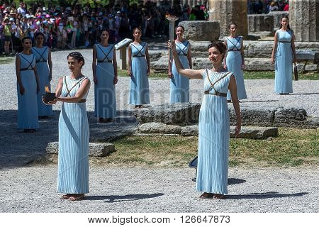 Last Rehersal Of The The Lighting Ceremony Of The Flame For The Games “rio 2016” And The Tor