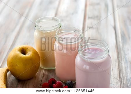 Healthy Yogurts With Mix Of Berries
