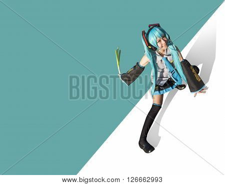Japan women anime cosplay on abstract  background