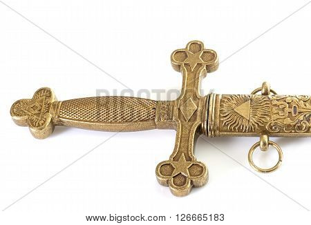 symbols of Freemasonry in front of white background