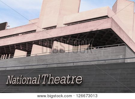 LONDON ENGLAND UK - JUNE 06 2015: The Royal National Theatre iconic masterpiece of the New Brutalism designed by architect Sir Denys Lasdun