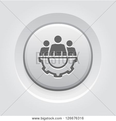 Technical Support Icon. Business Concept. Grey Button Design