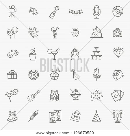 vector web icon set - Party, Birthday, Holidays