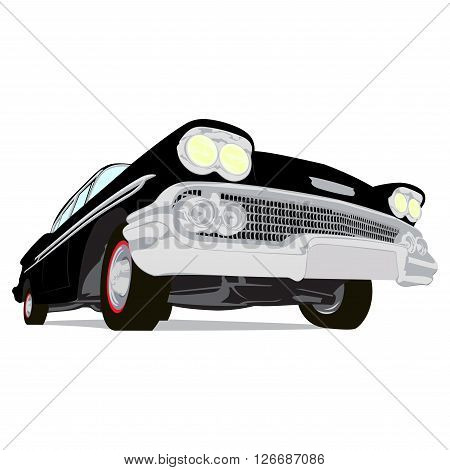 Vintage muscle cars cartoon sketch print illustration