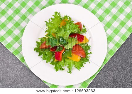 Tomato, Sweet Pepper with Lettuce Salad Studio Phoro