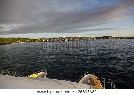 Arriving at Port Baquerizo Moreno on Isla San Cristobal Galapagos