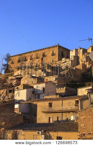 View of the Branciforti building in Leonforte Sicily