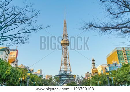 NAGOYA, JAPAN - FEB 07: Oasis 21 in Nagoya, Japan on FEB 07, 2016. A shopping complex nearby Nagoya Tower, its large oval glass roof structure floats above ground level