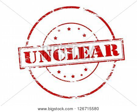 Rubber stamp with word unclear inside vector illustration