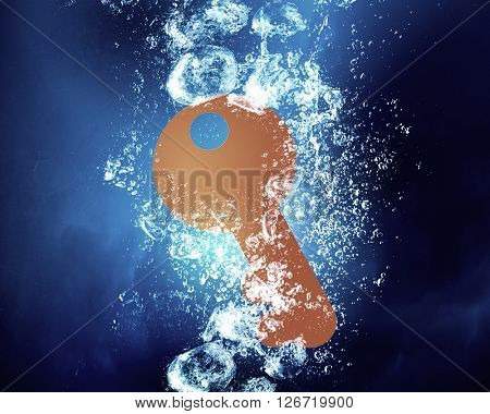 Question mark in water