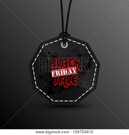 Illustration of Black friday Price sticker on black background