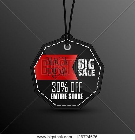 Illustration of Black friday Price sticker on black background
