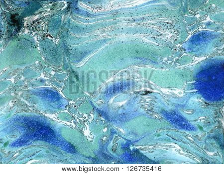Marble paper. Marble ink texture. Ebru background. Marbled paint. Hand painted marbling illustration