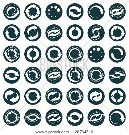 Reload icons isolated on white background vector set loop arrows refresh web theme simplistic symbols vector collections.