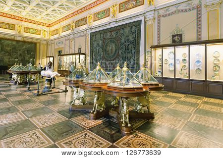 ST. PETERSBURG, RUSSIA - MARCH 03, 2016:  Interior of the State Hermitage (Winter Palace). Hermitage is one of largest and oldest museums of art and culture in the world