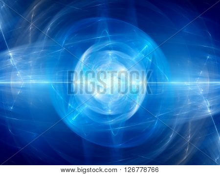 Blue glowing fusion in space computer generated abstract background