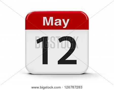 Calendar web button - The Twelfth of May - International Nurses Day three-dimensional rendering 3D illustration