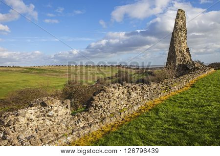 Remains of the historic Hadleigh Castle in Essex England.