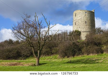 A view of the historic remains of Hadleigh Castle in Essex England.