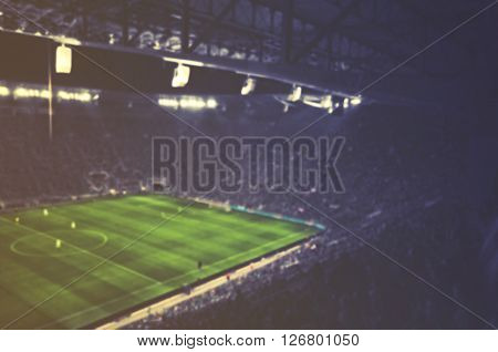 vintage blurred football stadium as sport football background
